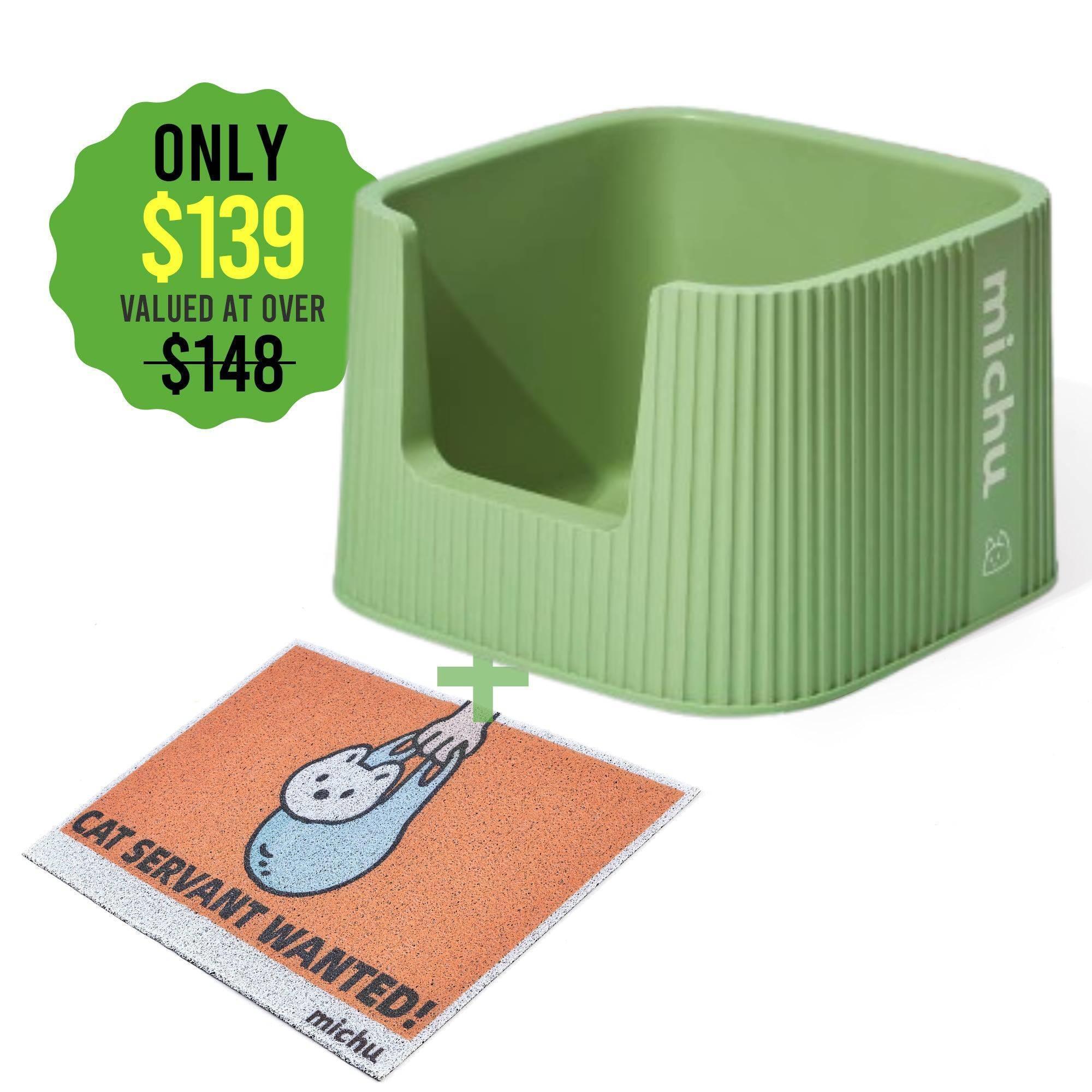 Michu XXL Sage Deluxe Cat Litter Box - Spacious Design - Image 13