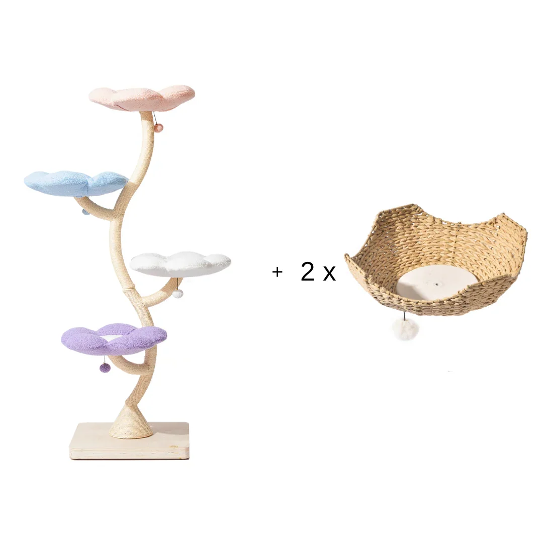 MICHU Fairy Cat Tower Deluxe 4-Tier Designer Flower Cat Tree - Image 18