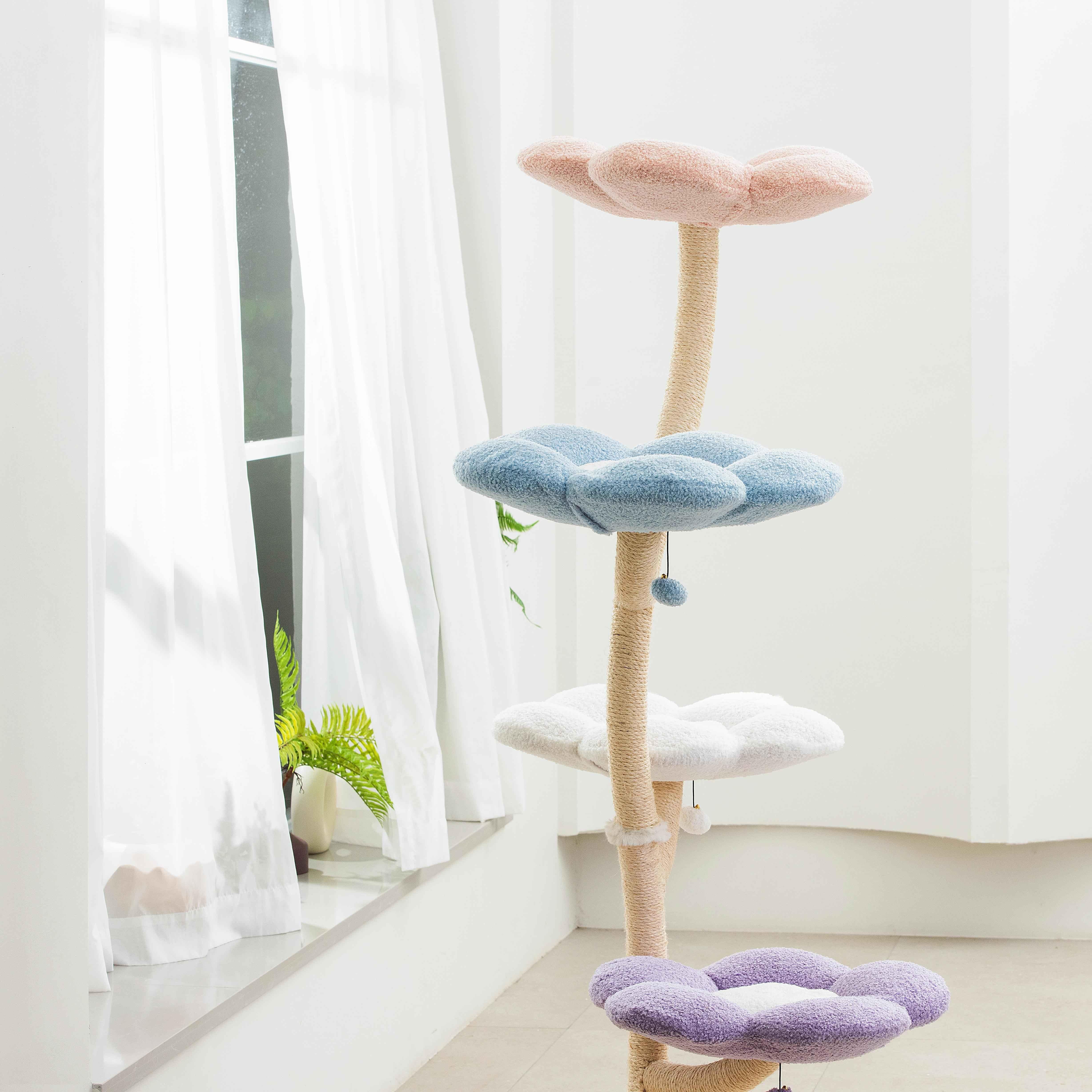 MICHU Fairy Cat Tower Deluxe 4-Tier Designer Flower Cat Tree - Image 4