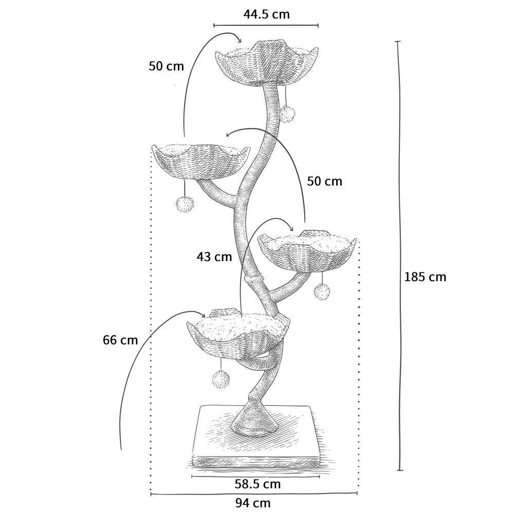 MICHU Ivy Cat Tower Deluxe 4-Tier Designer Tall Cat Tree Pre Order - Image 11