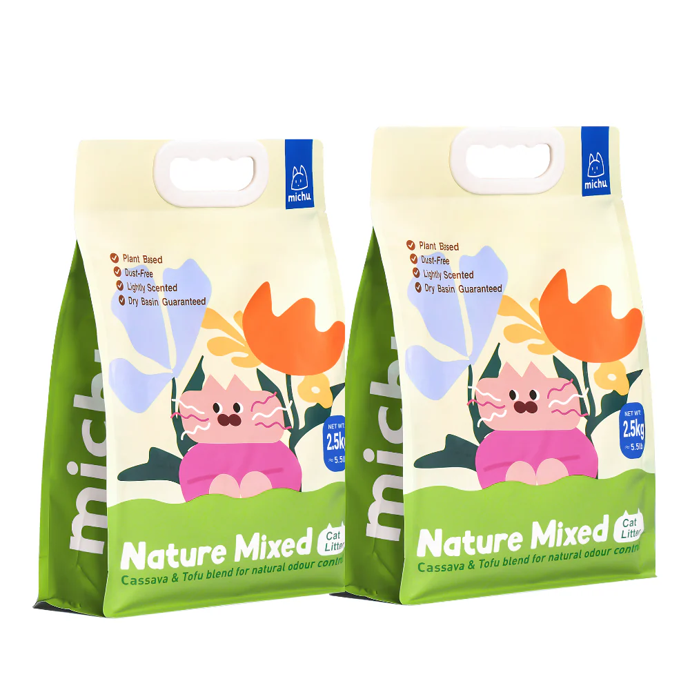 Michu NatureMix Plant Cat Litter –Tofu & Cassava Blend Litter 2.5kg/6L - Image 11