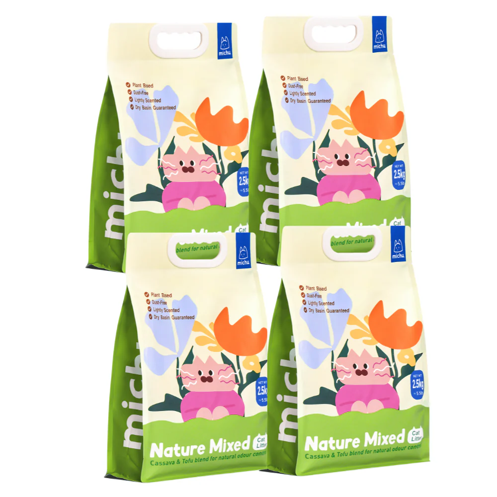 Michu NatureMix Plant Cat Litter –Tofu & Cassava Blend Litter 2.5kg/6L - Image 12