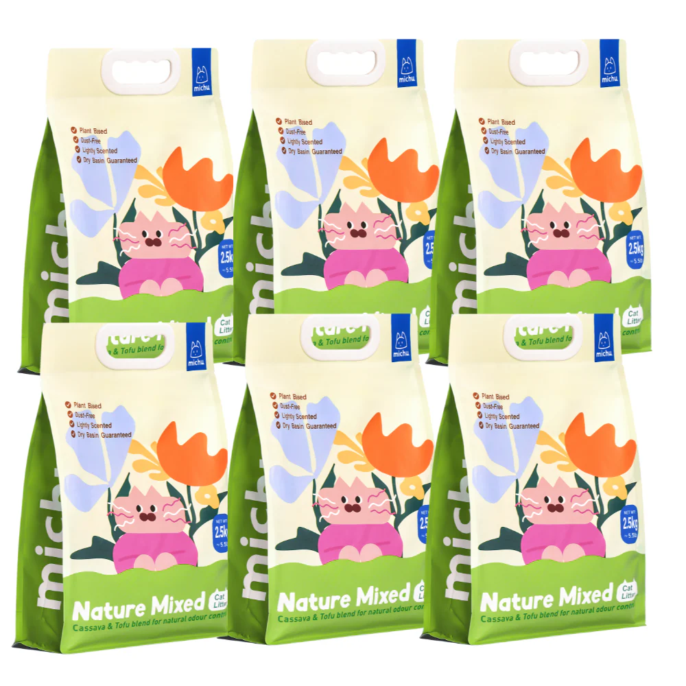 Michu NatureMix Plant Cat Litter –Tofu & Cassava Blend Litter 2.5kg/6L - Image 13