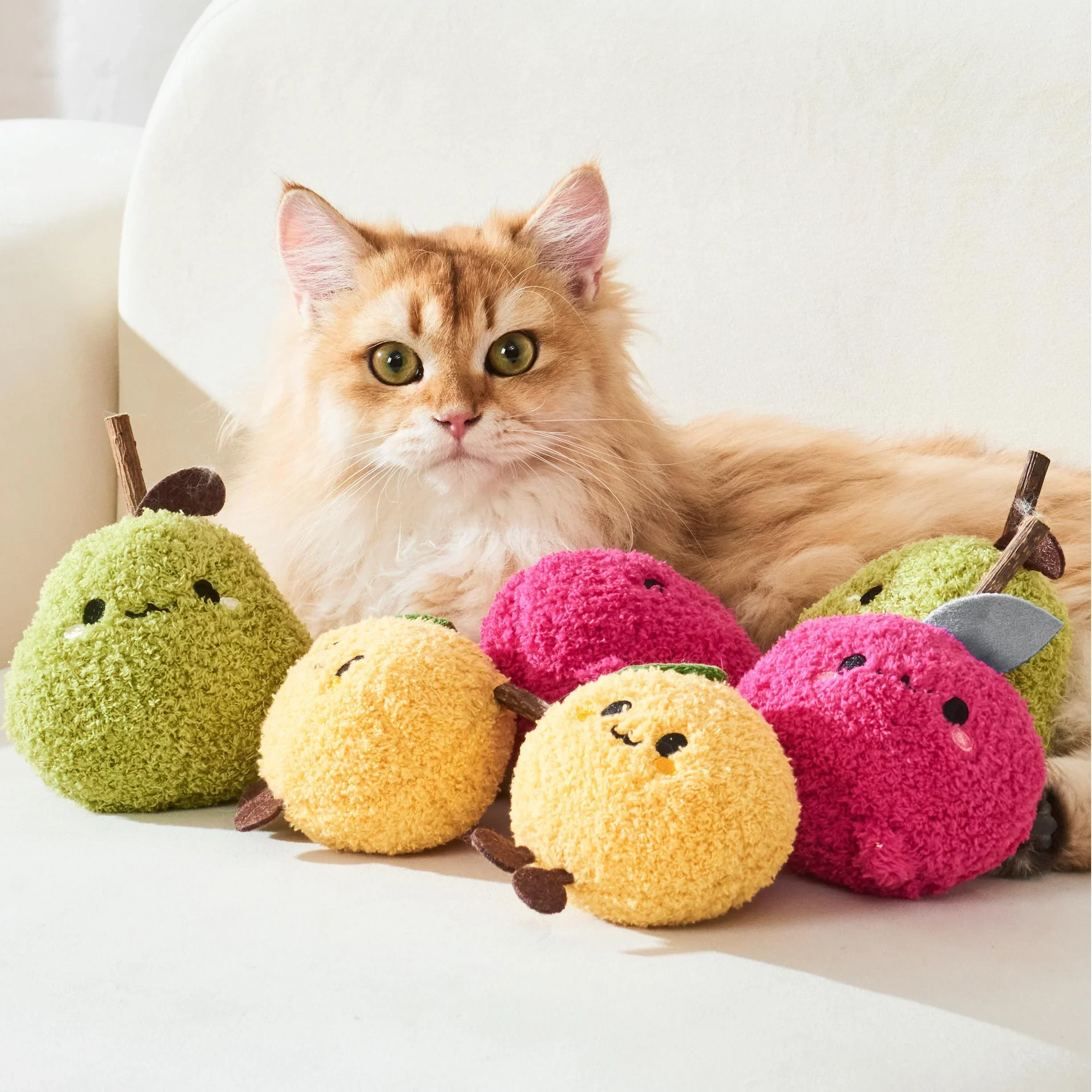 Michu Silver Vine Plush Toys - Onion Puff, Pearly Pear & Avocutie | Adorable Cat Chew & Play - Image 6