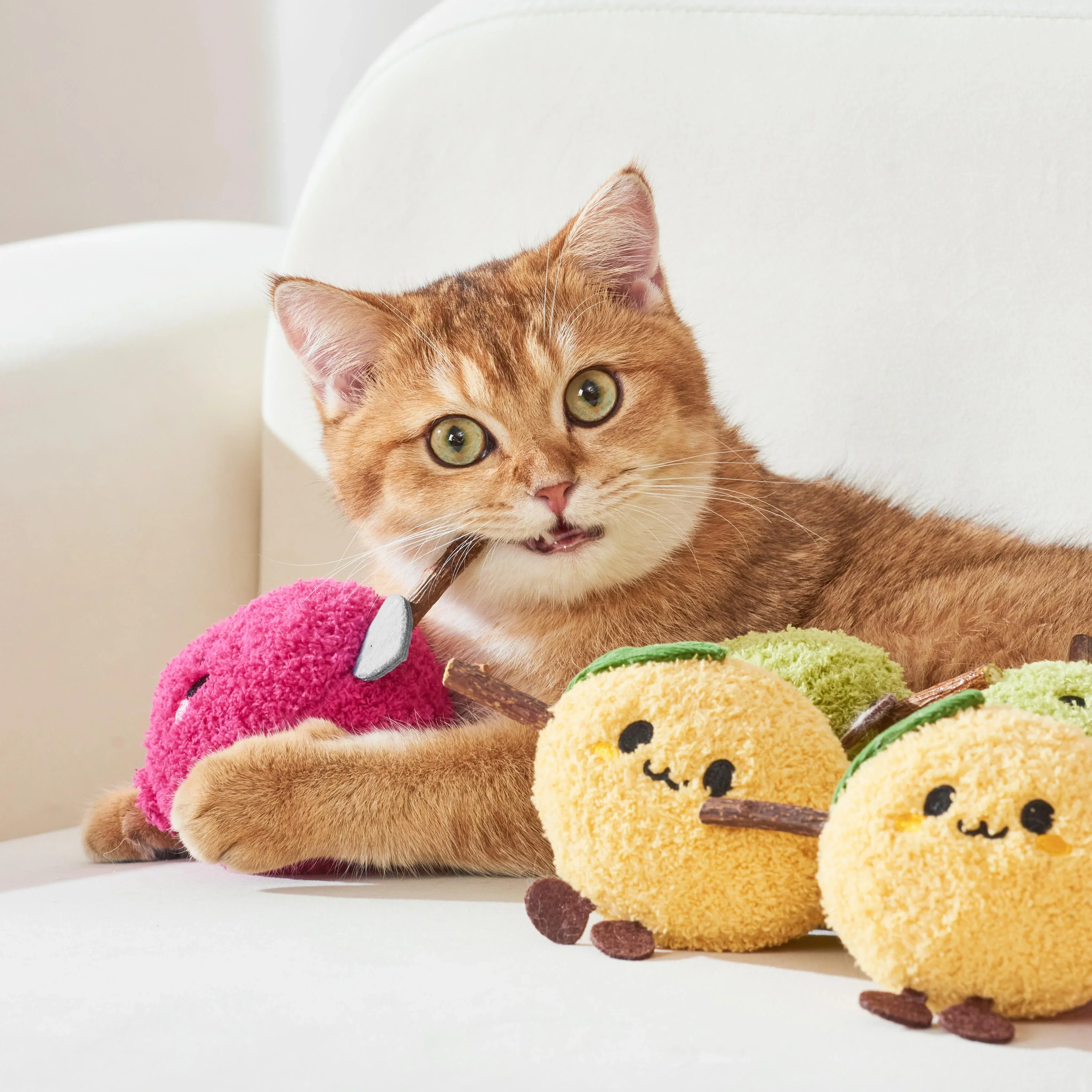 Michu Silver Vine Plush Toys - Onion Puff, Pearly Pear & Avocutie | Adorable Cat Chew & Play - Image 8