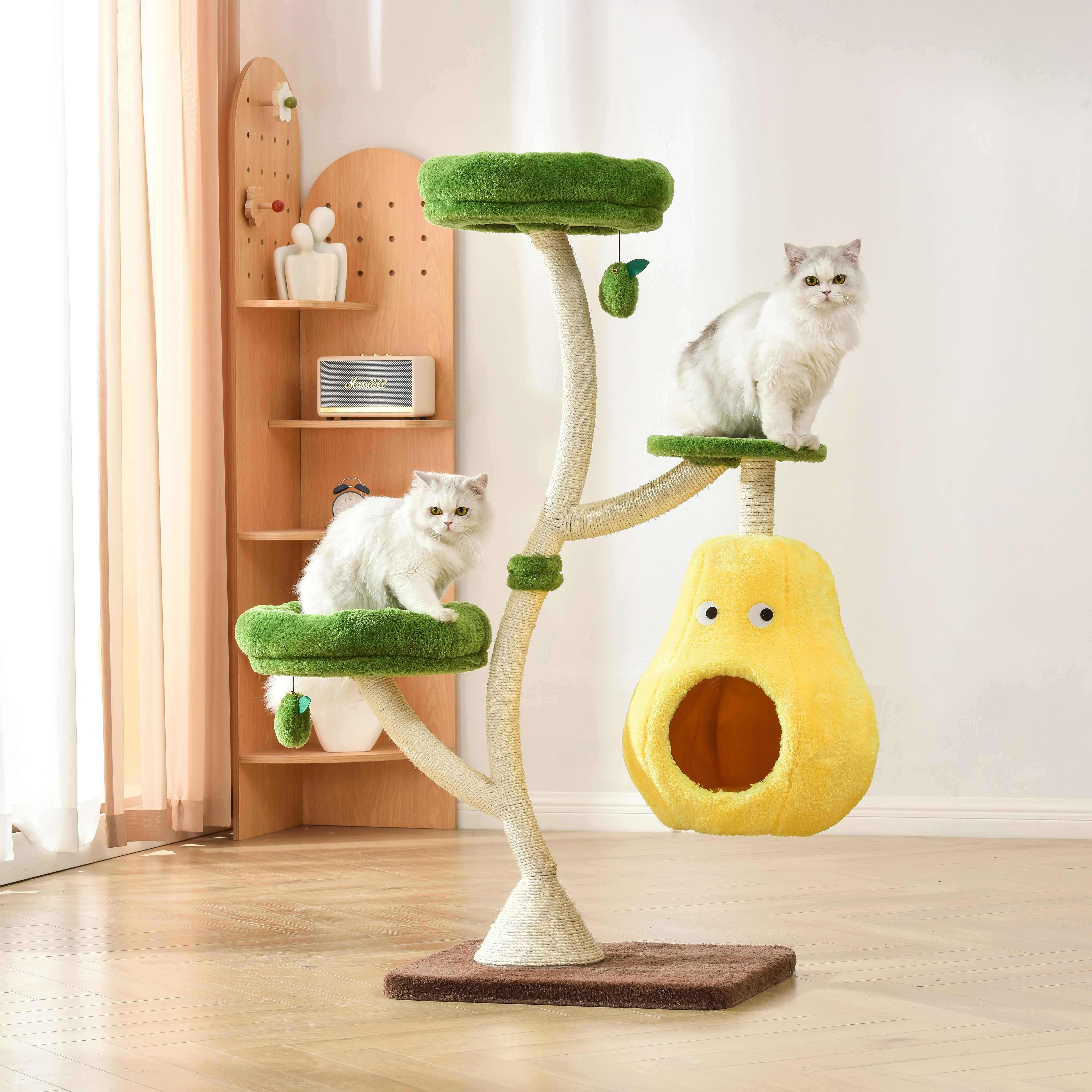 Michu Verde Solid Wooded Base Cat Tree - Image 2